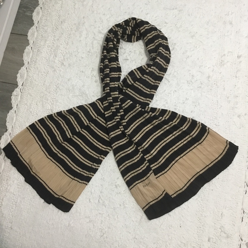 Ralph Lauren Pleated Accordion Striped Scarf